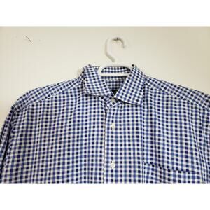 (S5) Y2K St Croix Men's Shirt Size XL Gingham Plaid Long Sleeve Business Italy